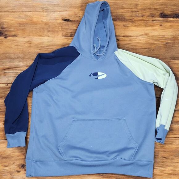 Nike Women’s Therma Fit Fleece Color Block Training Hoodie Sweatshirt Large L - Picture 1 of 4